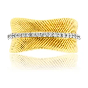 Diamond Accented & Gold Texture Band