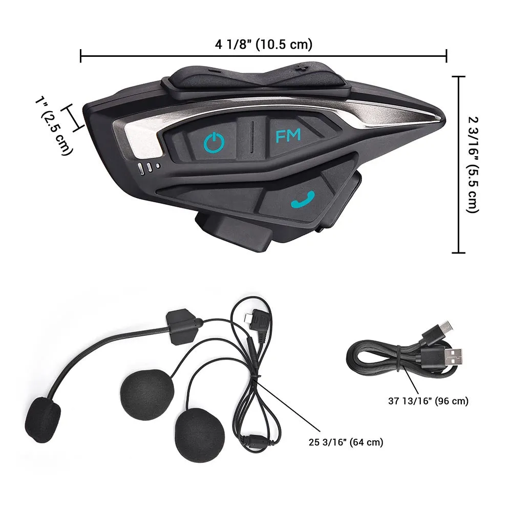 DIY Helmet Intercom Headset Bluetooth 5.1 FM Radio 2 Riders