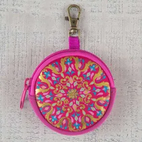 Ear Bud Pouch Pink   Gold Mandala