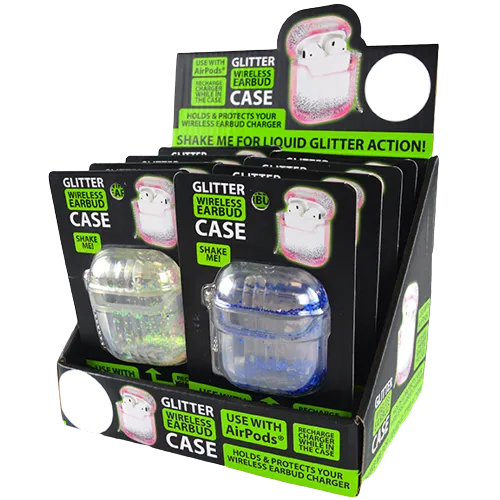 Earbud Case Liquid Glitter - 8 Pieces Per Retail Ready Display 20357