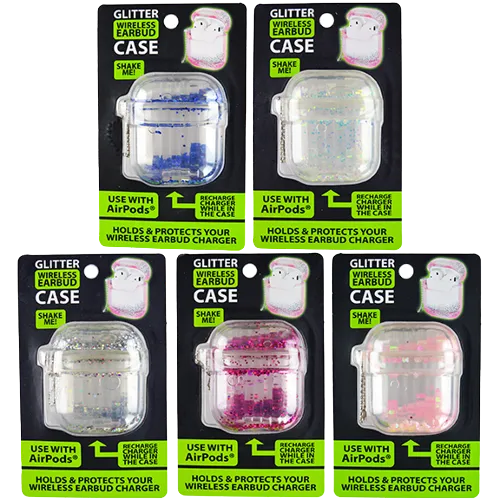 Earbud Case Liquid Glitter - 8 Pieces Per Retail Ready Display 20357