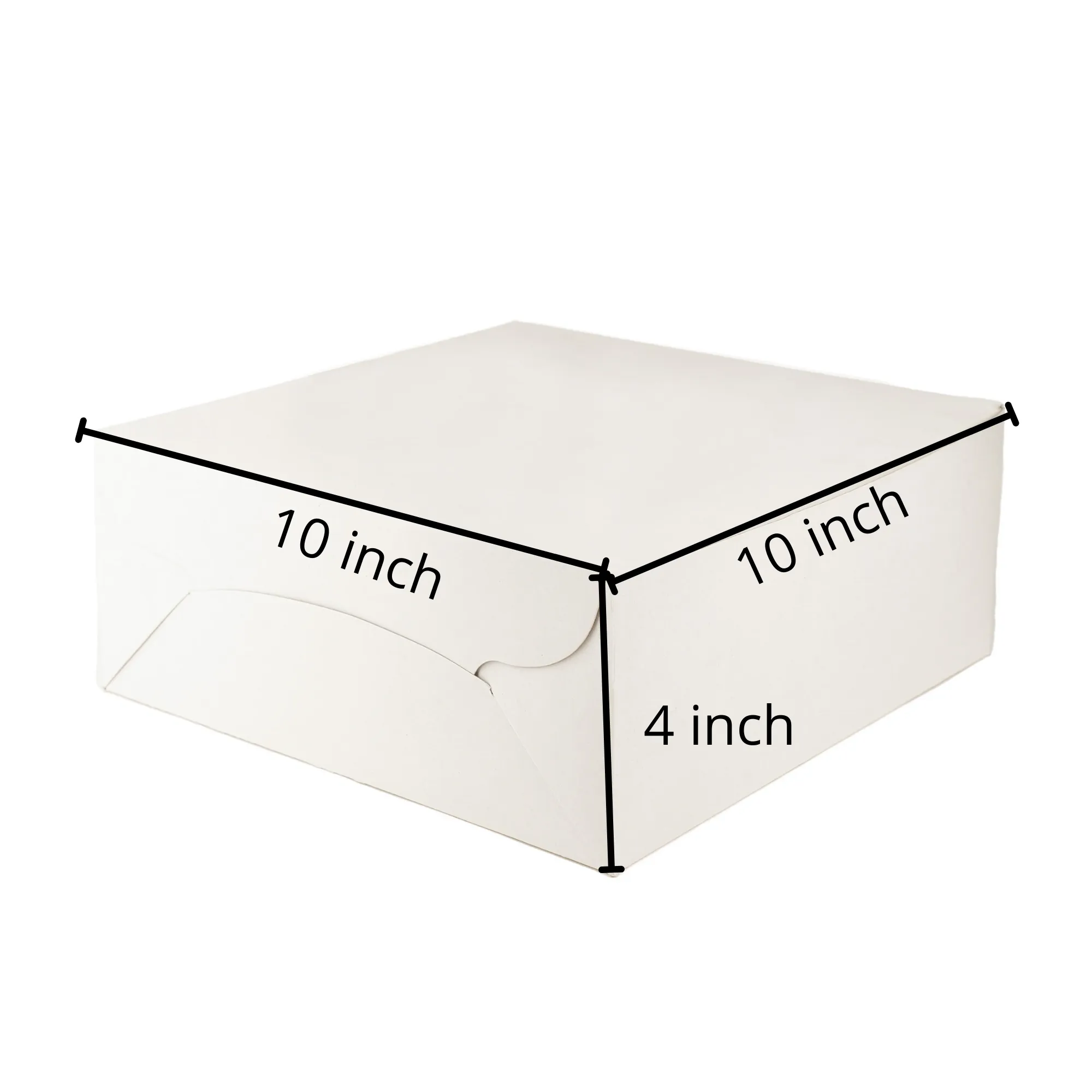 Esslly Premium White Cake Box | 320 GSM Sturdy Paper, Supplied Flat for Easy Storage