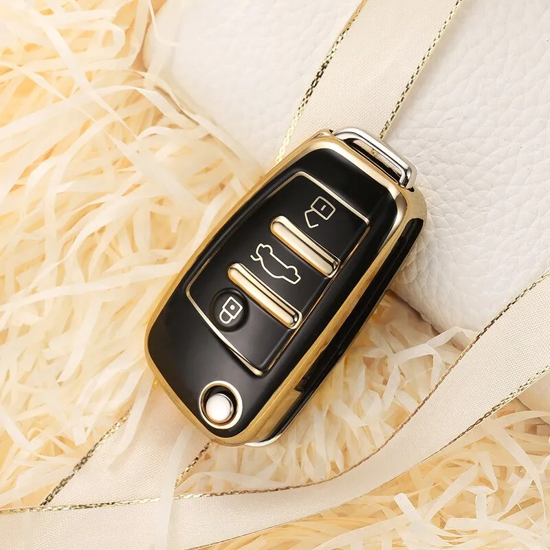 Fashion TPU Car Key Case Remote Full Cover Shell For Q3 A3 chery A1 Q2L/R8Q7 A6/A6L Land Cruiser Prado Keychain Accessories