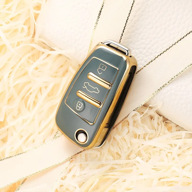 Fashion TPU Car Key Case Remote Full Cover Shell For Q3 A3 chery A1 Q2L/R8Q7 A6/A6L Land Cruiser Prado Keychain Accessories