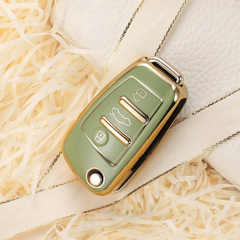 Fashion TPU Car Key Case Remote Full Cover Shell For Q3 A3 chery A1 Q2L/R8Q7 A6/A6L Land Cruiser Prado Keychain Accessories