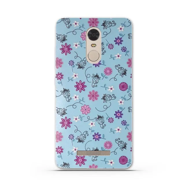 Flower Print Case for Xiaomi Redmi Note 3 Pro prime Soft Silicone Back Cover for Redmi Note 3/ Red Rice Note 3 /Hongmi Note 3