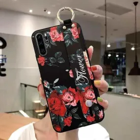 Flowers Black Cute Phone Cases For Huawei P20 Lite P30 P40 Pro Lite Mate 20 30 Pro Lite Nova 5t Honor 20 30 Pro