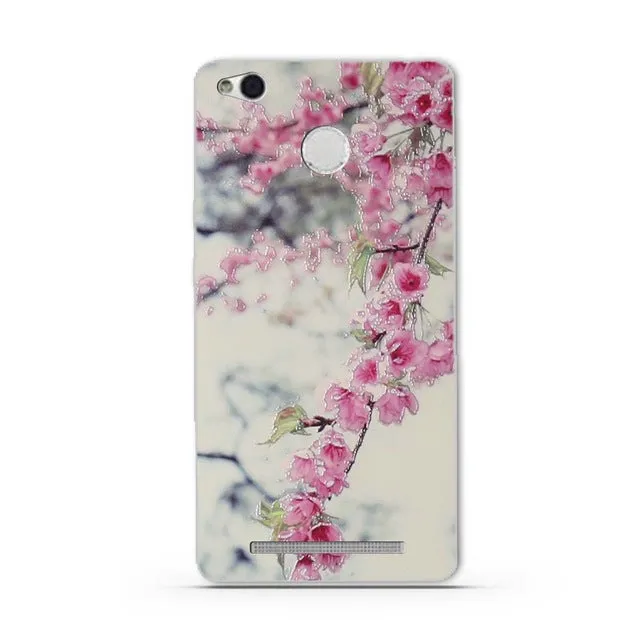 for Redmi 3x Phone Case Cover for Xiaomi Redmi 3 S 3s 3 X Soft TPU Silicon Flower Mobile Phone Bags For Redmi 3s 3 Pro Bags