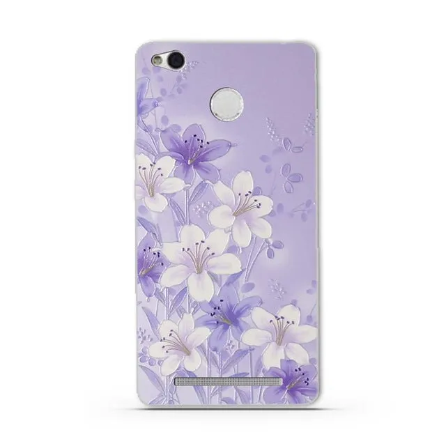 for Redmi 3x Phone Case Cover for Xiaomi Redmi 3 S 3s 3 X Soft TPU Silicon Flower Mobile Phone Bags For Redmi 3s 3 Pro Bags