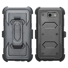 Galaxy J3 Emerge Case, Rugged Full-Body Armor Heavy Duty Holster Shell Combo Case for Samsung Galaxy J3 Emerge - Black