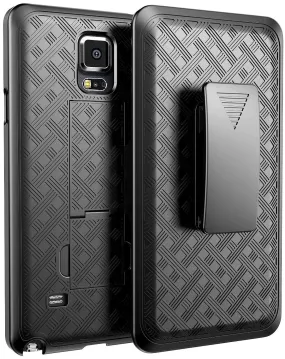 Galaxy Note 4 Case, Rugged Rotating Belt Clip Slim Holster Shell Combo Case for Samsung Galaxy Note 4 - Black