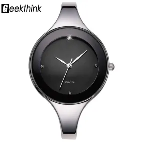 GEEKTHINK Luxury Brand Fashion Quartz Watch Women Ladies Stainless Steel Bracelet Watches Casual Clock Female Dress Gift Relogio