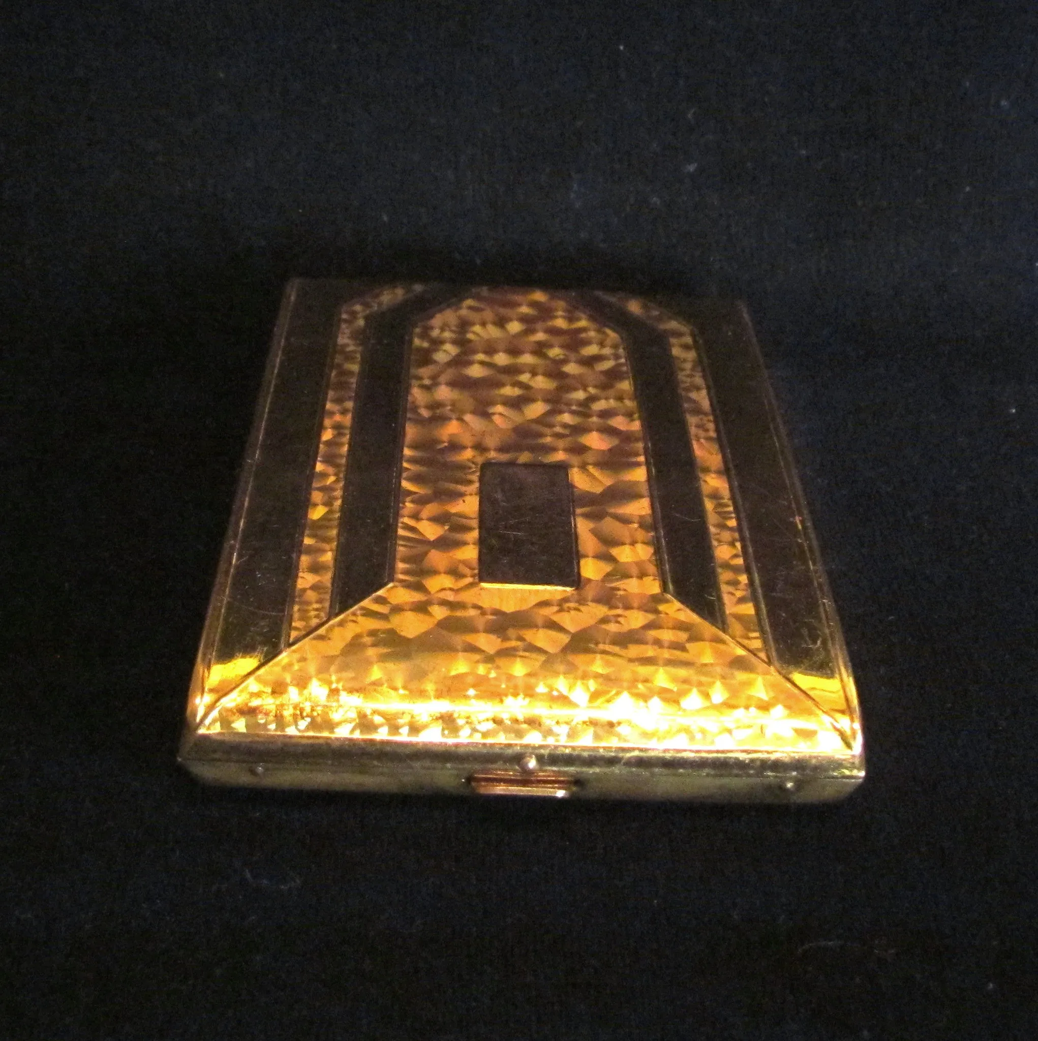 Golden Wheel Cigarette Case 1940's Holographic Business Card Case Credit Card Holder