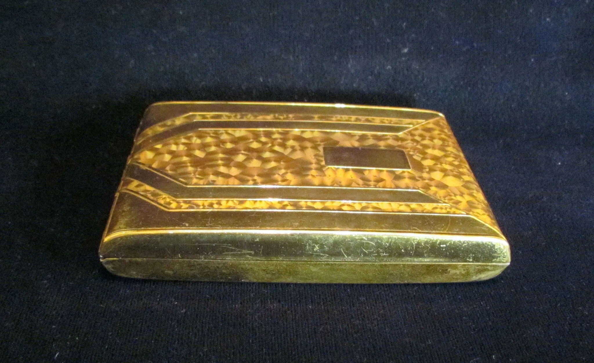 Golden Wheel Cigarette Case 1940's Holographic Business Card Case Credit Card Holder