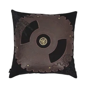 Gothic Gear Embroidered Pillow Case with Pillow Inner