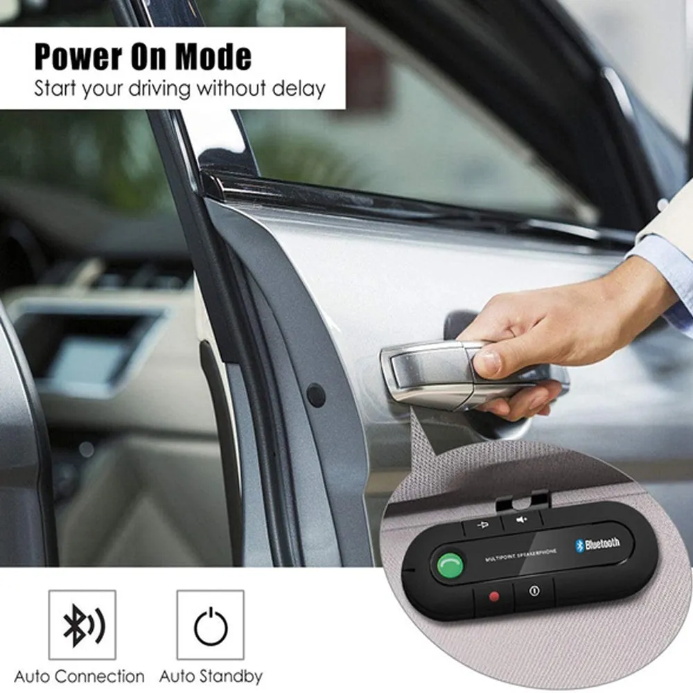 Handsfree Car Kit Sun Visor Multi-Point Speakerphone- USB Charging