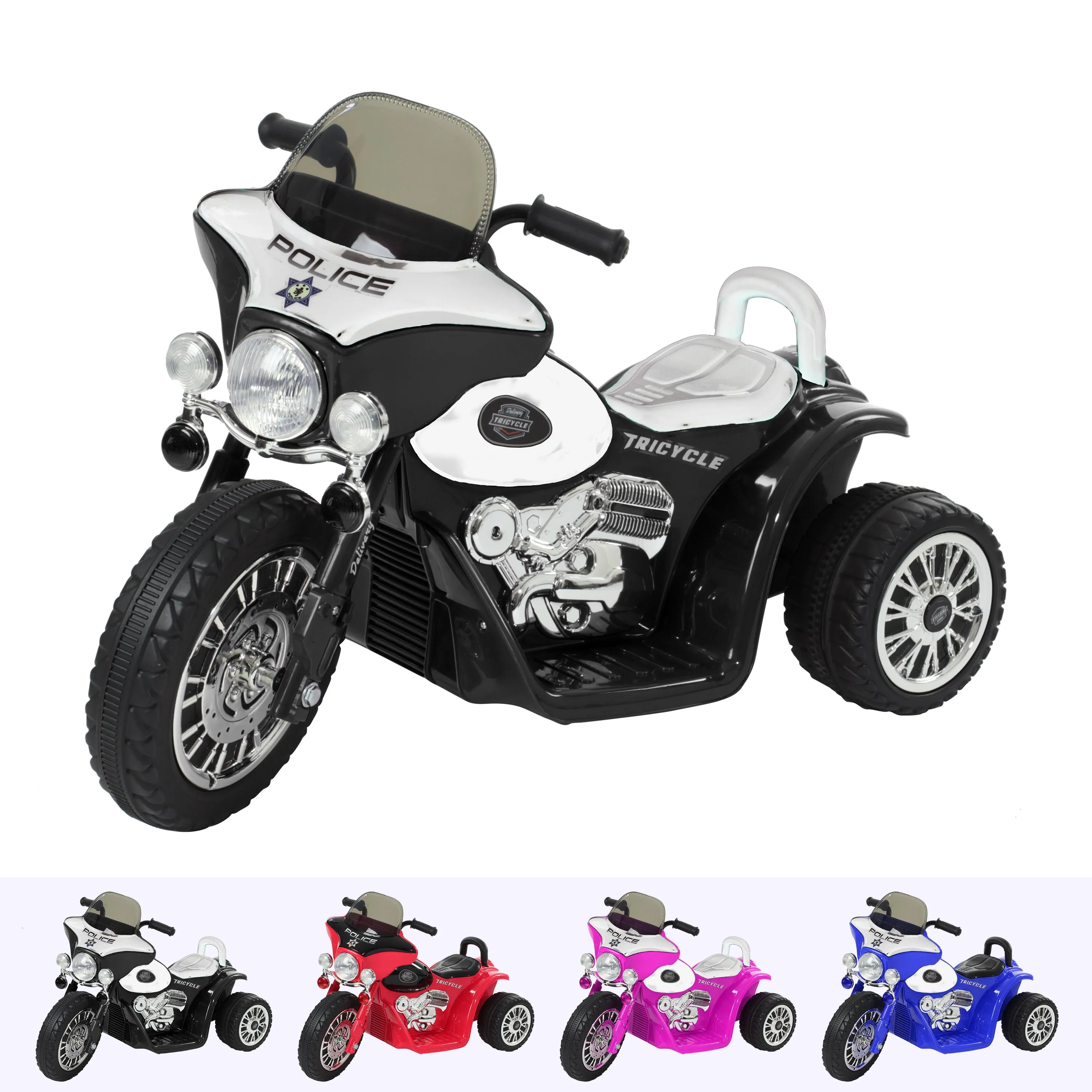 Harley Style Police Ride On Motorbike/Trike 6V