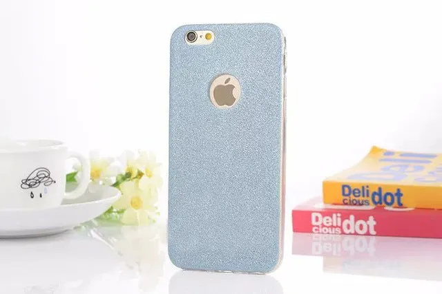 i6 6S UltraThin Glitter Bling Back Skin Cover for iPhone Crystal Soft Gel TPU Case for iPhone 6 6s 6Plus 6splus Phone Cases