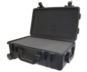 IBEX Protective Case 1800 with foam, 21 x 14 x 8.8", Black, with Wheels (IC-1800BKW)