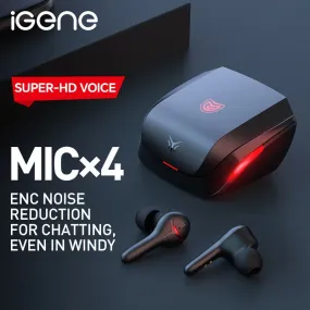 IGene 4 Microphones 5.3 TWS Wireless Earphone Wireless Earbuds With 2×2 Microphones, ENC Noise Cancelling, Low Latency Headset, Gaming Mode With RGB Dazzling Lighting For IOS/Android Phones