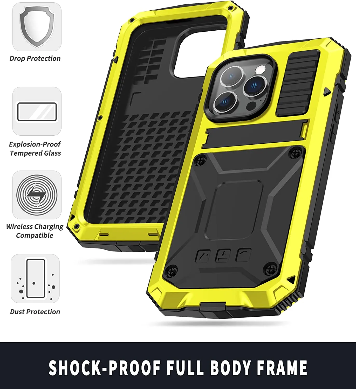 iPhone 15 Pro Max Metal Case with Kickstand | iPhone 15 Pro Max Aluminum Case