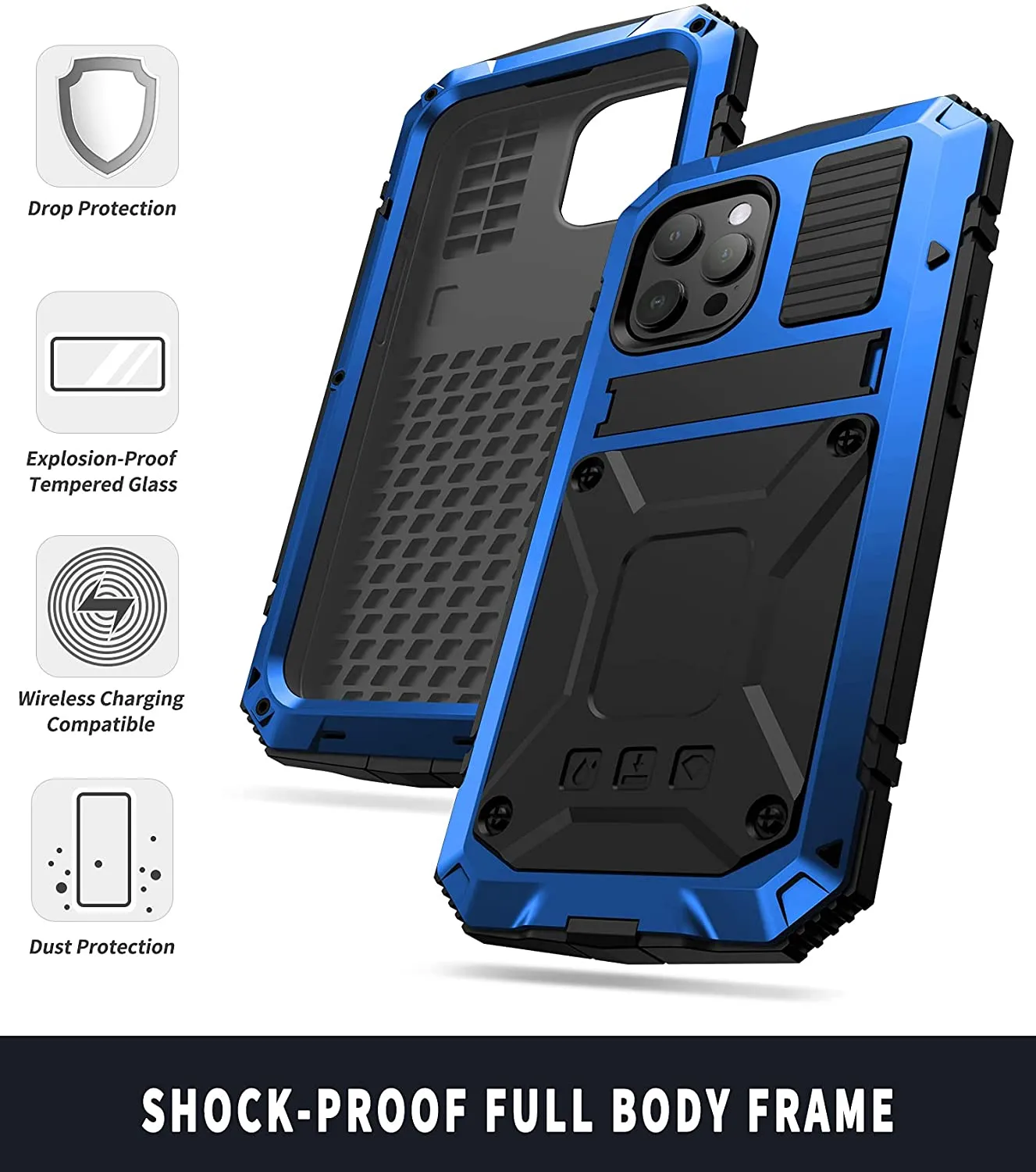 iPhone 15 Pro Max Metal Case with Kickstand | iPhone 15 Pro Max Aluminum Case