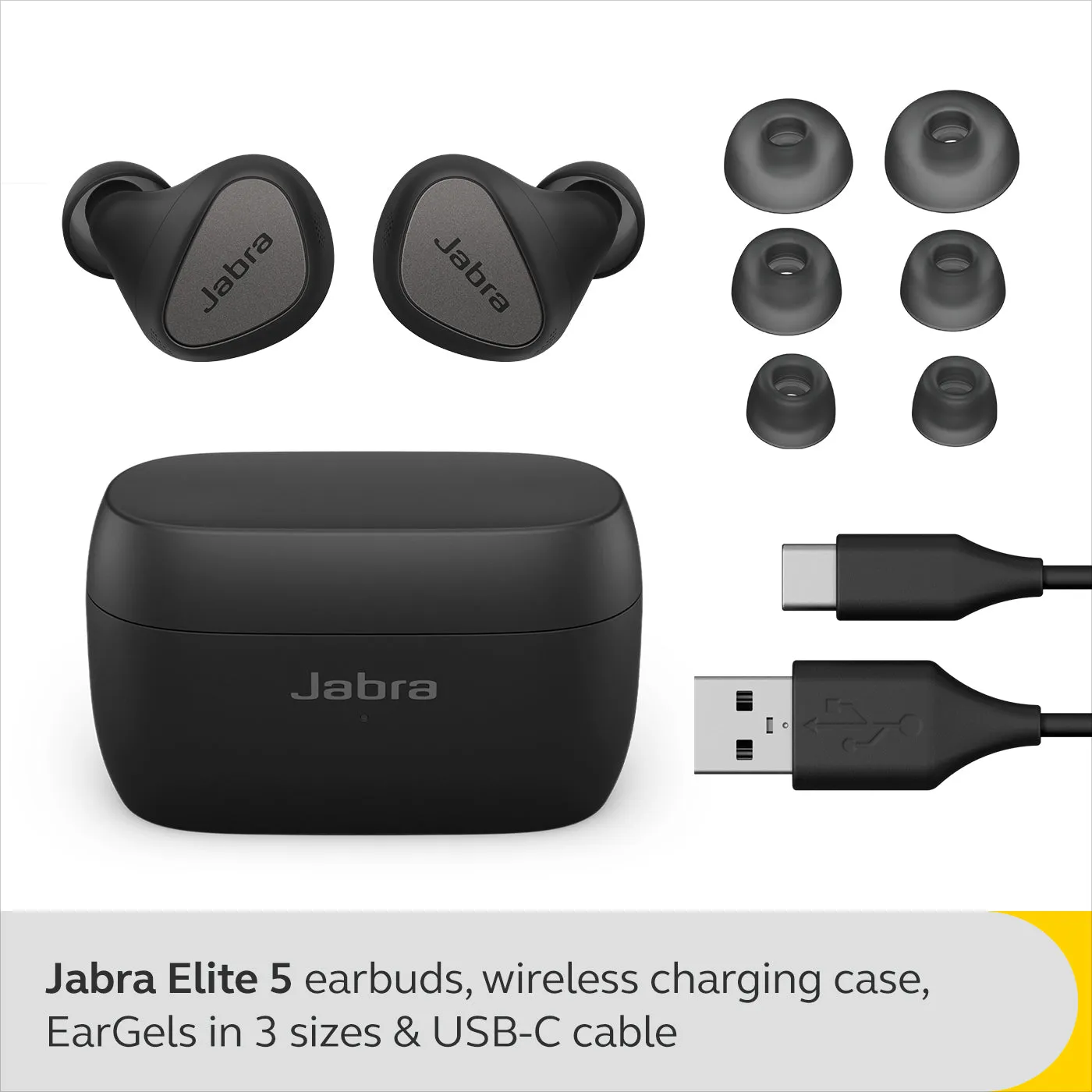 Jabra Elite 5 - True wireless Earbuds with Hybrid Active Noise Cancellation (ANC)