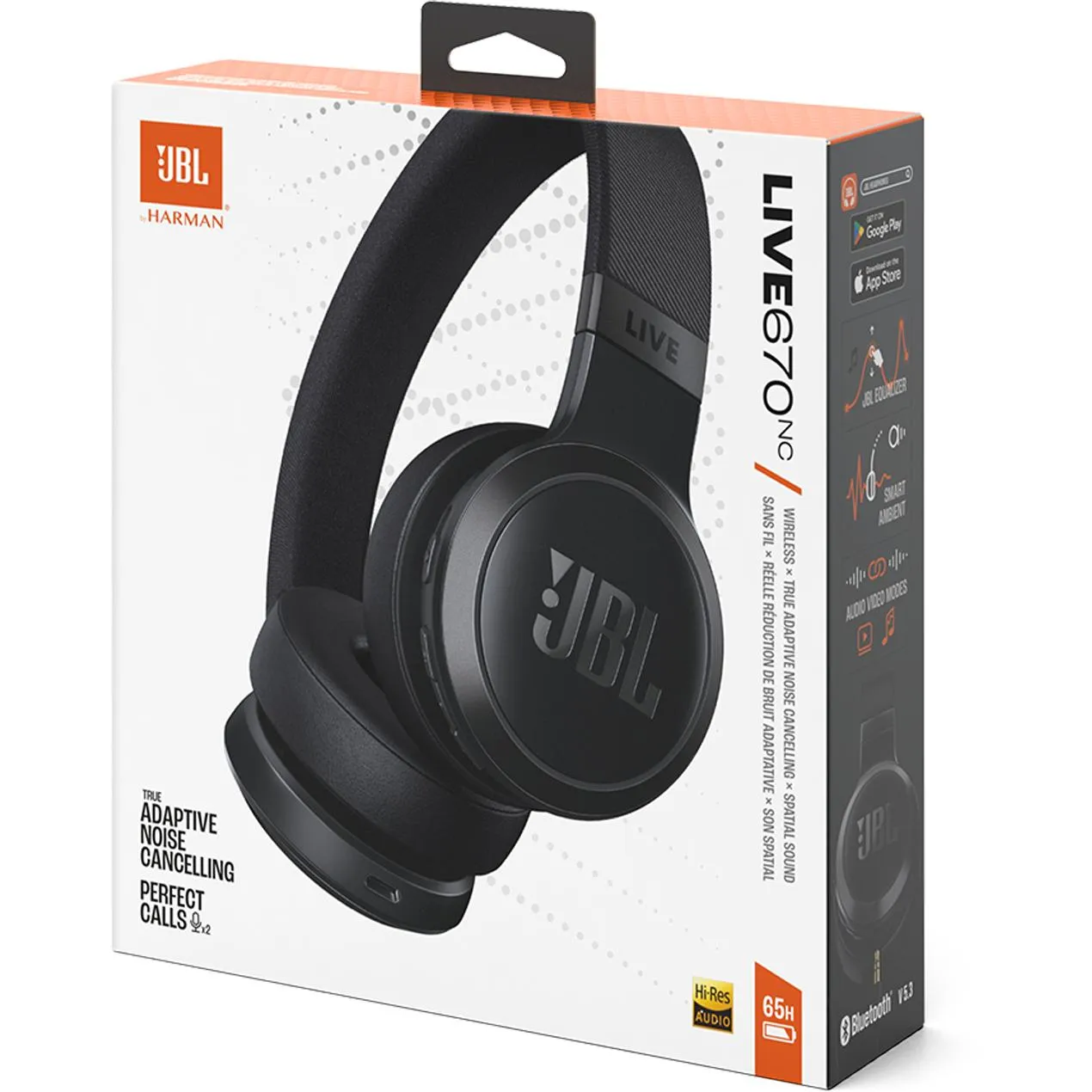 JBL Bluetooth Over-the-Ear Headphones with Microphone LIVE670NCBLKAM