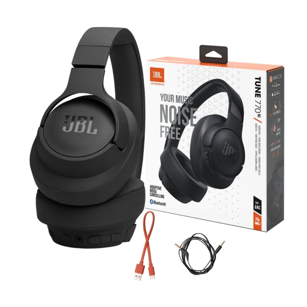 JBL TUNE 770NC Adaptive Noise Cancelling Wireless Over-Ear Headphones | Built-in Microphone | Smart Ambient | Multi-Point Connection | Foldable Design