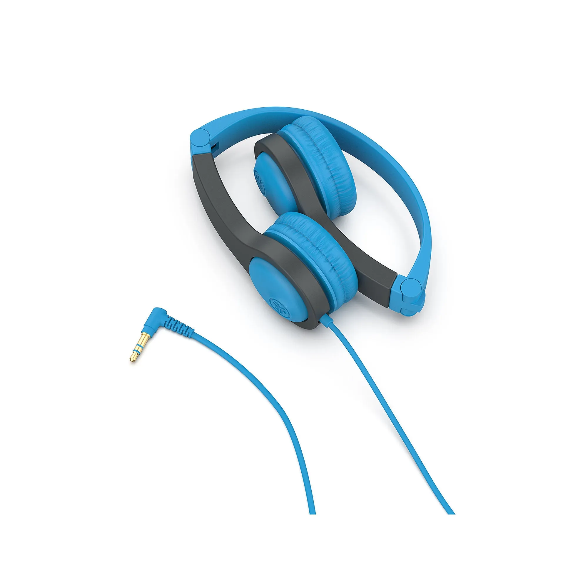 JLab HJBUDDIES2RBLU6 JBuddies Gen 2 Folding Kids Wired Headphones, Blue/Gray