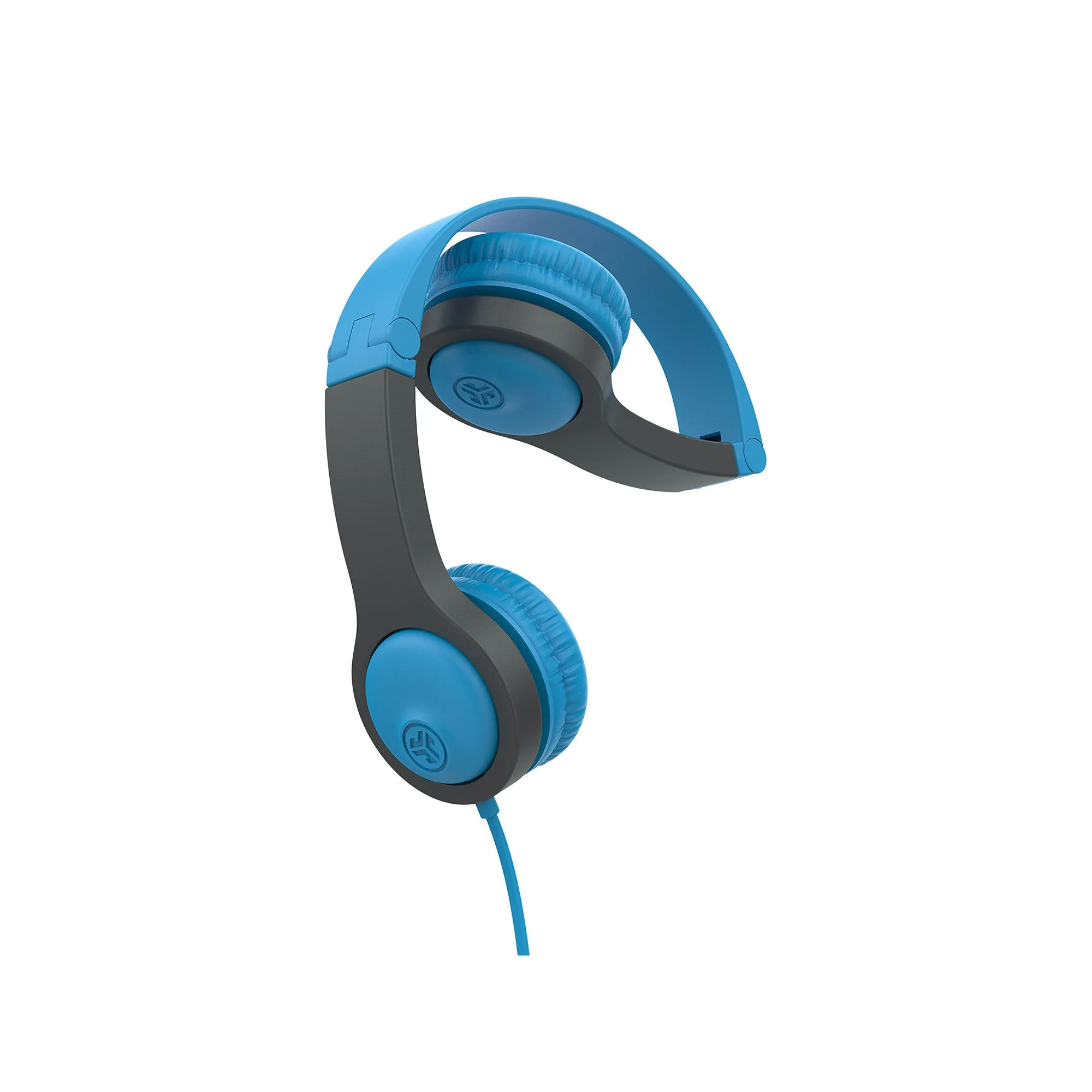 JLab HJBUDDIES2RBLU6 JBuddies Gen 2 Folding Kids Wired Headphones, Blue/Gray