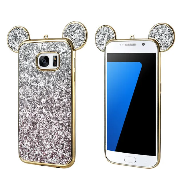 KISSCASE Phone Cases For iPhone 5 5s 6 6s 6 Plus 7 7 Plus Fashion 3D Mickey Mouse Cover Case For Samsung S6 S6 Edge S7 S7 Edge