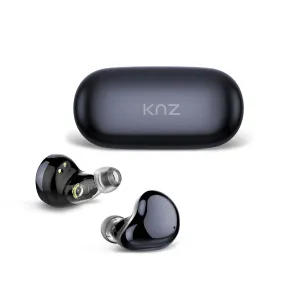 KNZ GoDuo 5.0 Bluetooth Dual-Driver Earbuds with Qi Wireless Charging Case (Midnight Blue)