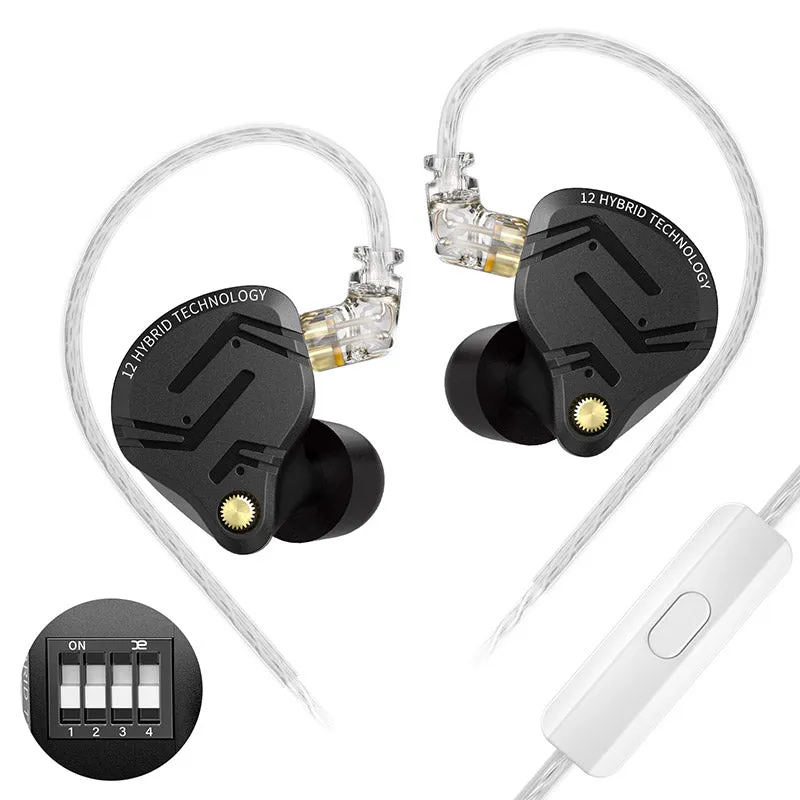 【KZ ZS12 PRO X】 Metal Earphones 1DD 5BA Hybrid HIFI Bass In Ear Monitor Headphones Sport Music Noise Cancelling Headset