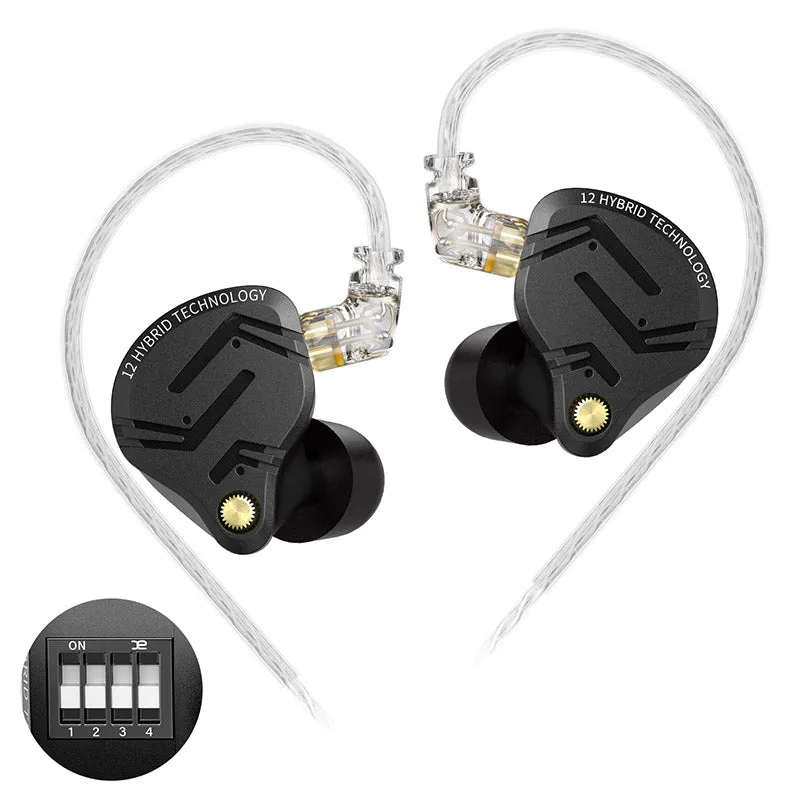 【KZ ZS12 PRO X】 Metal Earphones 1DD 5BA Hybrid HIFI Bass In Ear Monitor Headphones Sport Music Noise Cancelling Headset