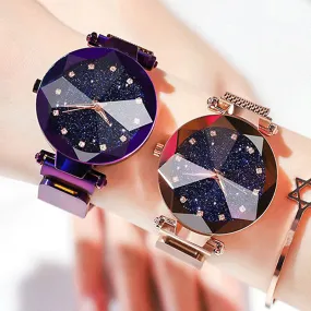 Ladies Magnetic Starry Wristwatches Relogio Feminino Zegarek Damski