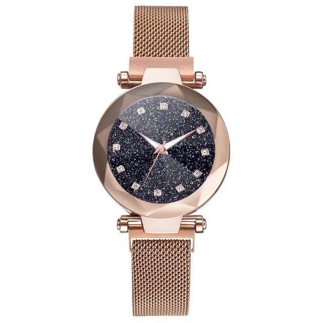 Ladies Magnetic Starry Wristwatches Relogio Feminino Zegarek Damski