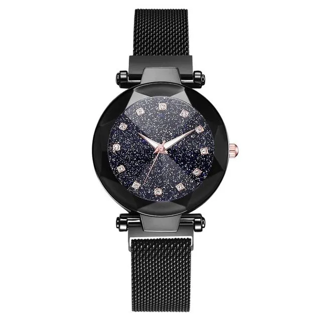 Ladies Magnetic Starry Wristwatches Relogio Feminino Zegarek Damski