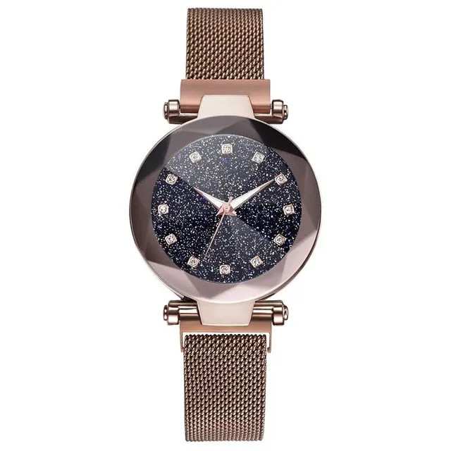 Ladies Magnetic Starry Wristwatches Relogio Feminino Zegarek Damski