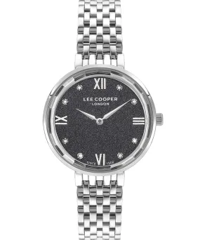 Lee Cooper  Women's Watch Black Dial Silver Metal Strap, LC07610.350