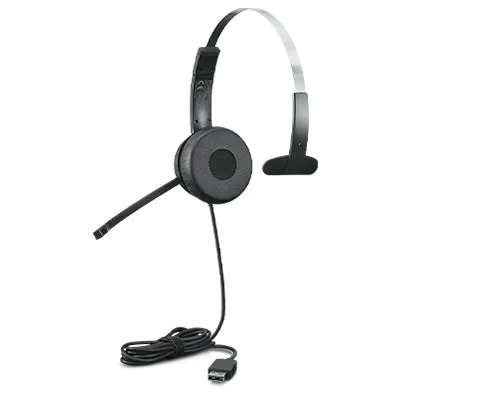 Lenovo 100 Mono USB Headset, Wired, USB 2.0, Adjustable Headband - 4XD1B61617