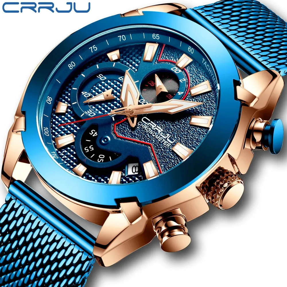 Luxury Brand Army Military Watch High-Quality 316L Stainless Steel Chronograph Men's Watch