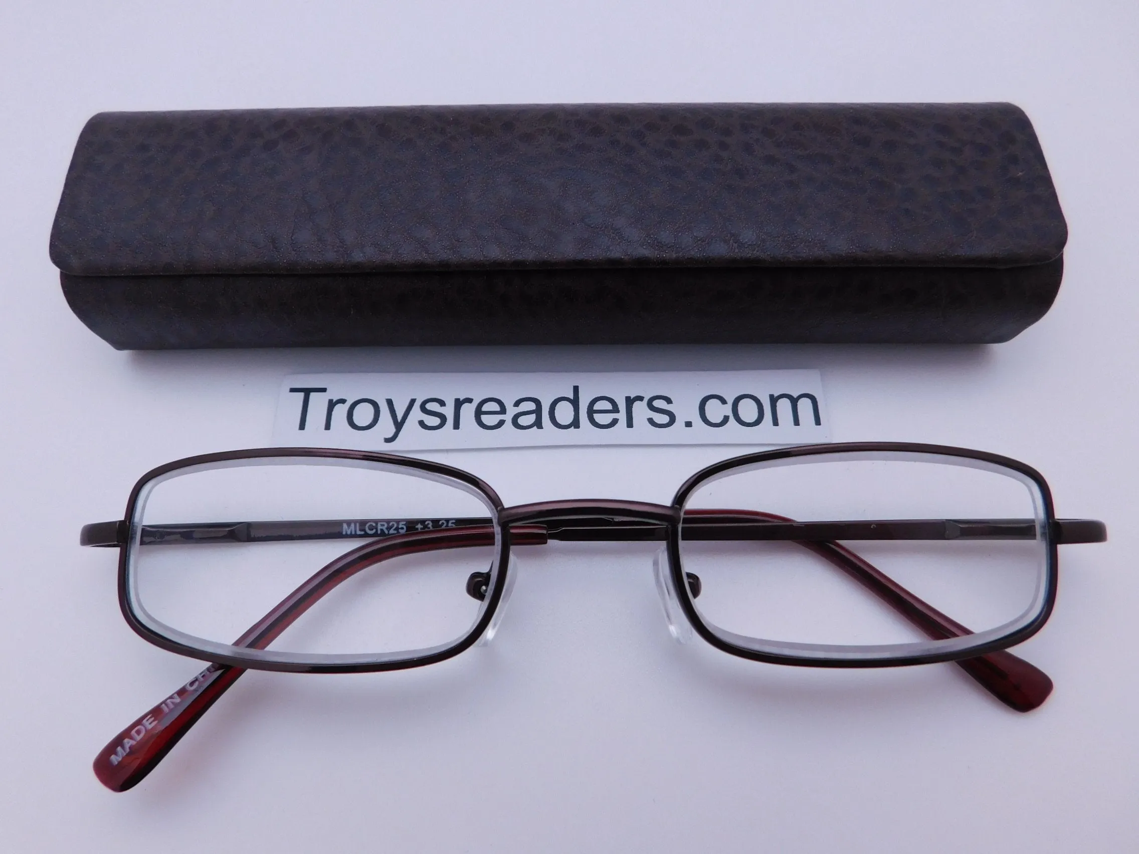 Magnetic Leather Metal Readers With Case in Four Colors