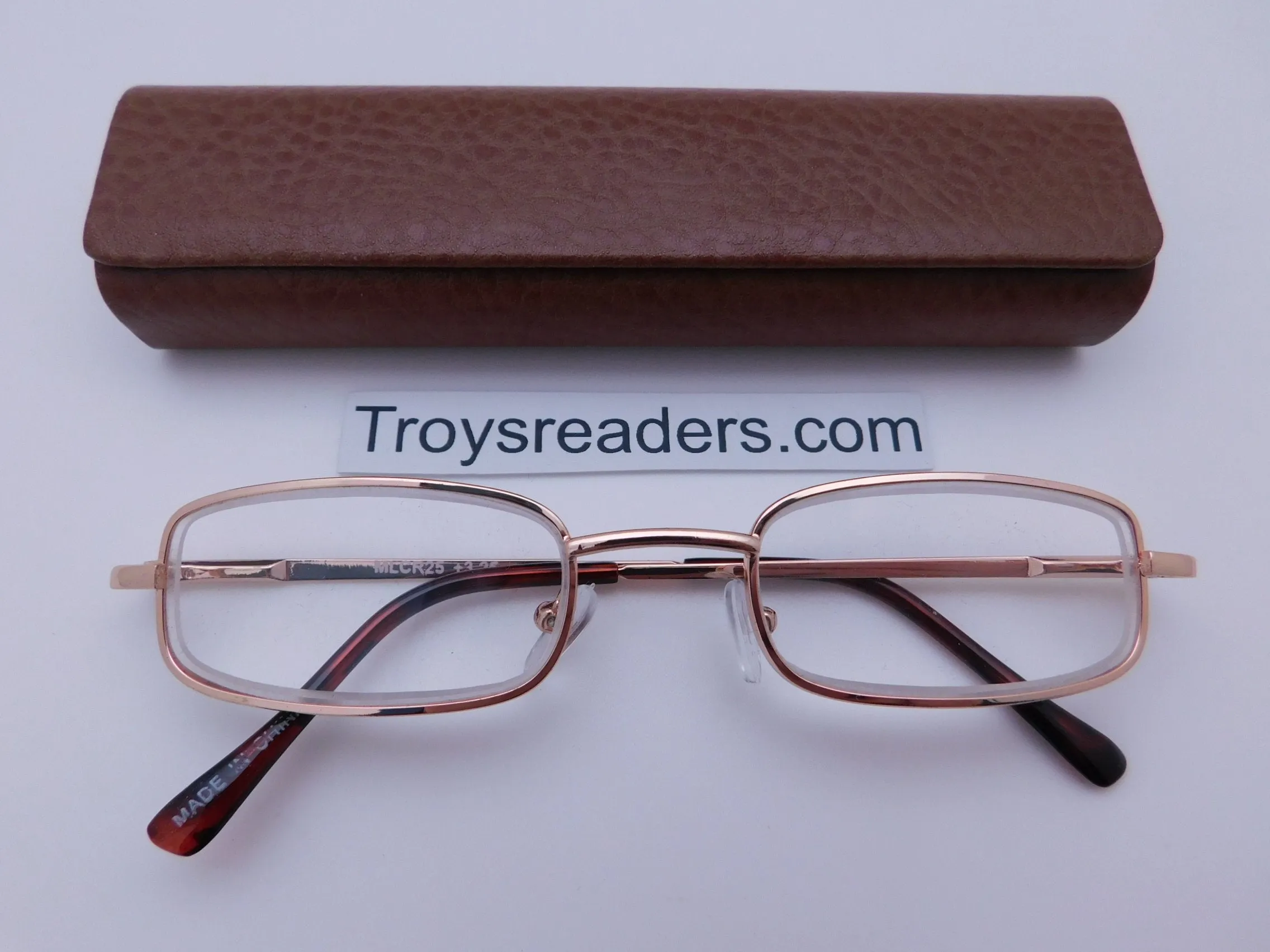 Magnetic Leather Metal Readers With Case in Four Colors