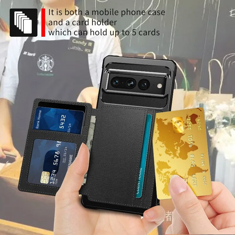 Magnetic Leather Wallet Cards Phone Case For Google Pixel