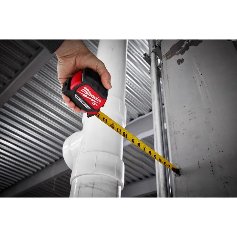 Milwaukee 25 ft. L X 1 in. W Compact Wide Blade Magnetic Tape Measure 1 pk