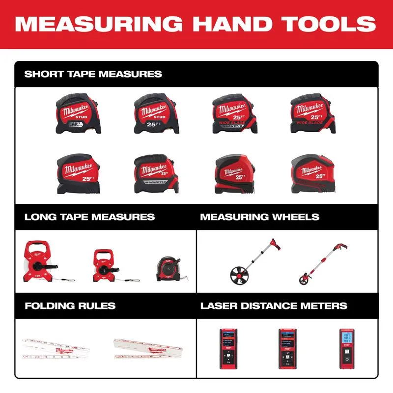 Milwaukee 25 ft. L X 1 in. W Compact Wide Blade Magnetic Tape Measure 1 pk