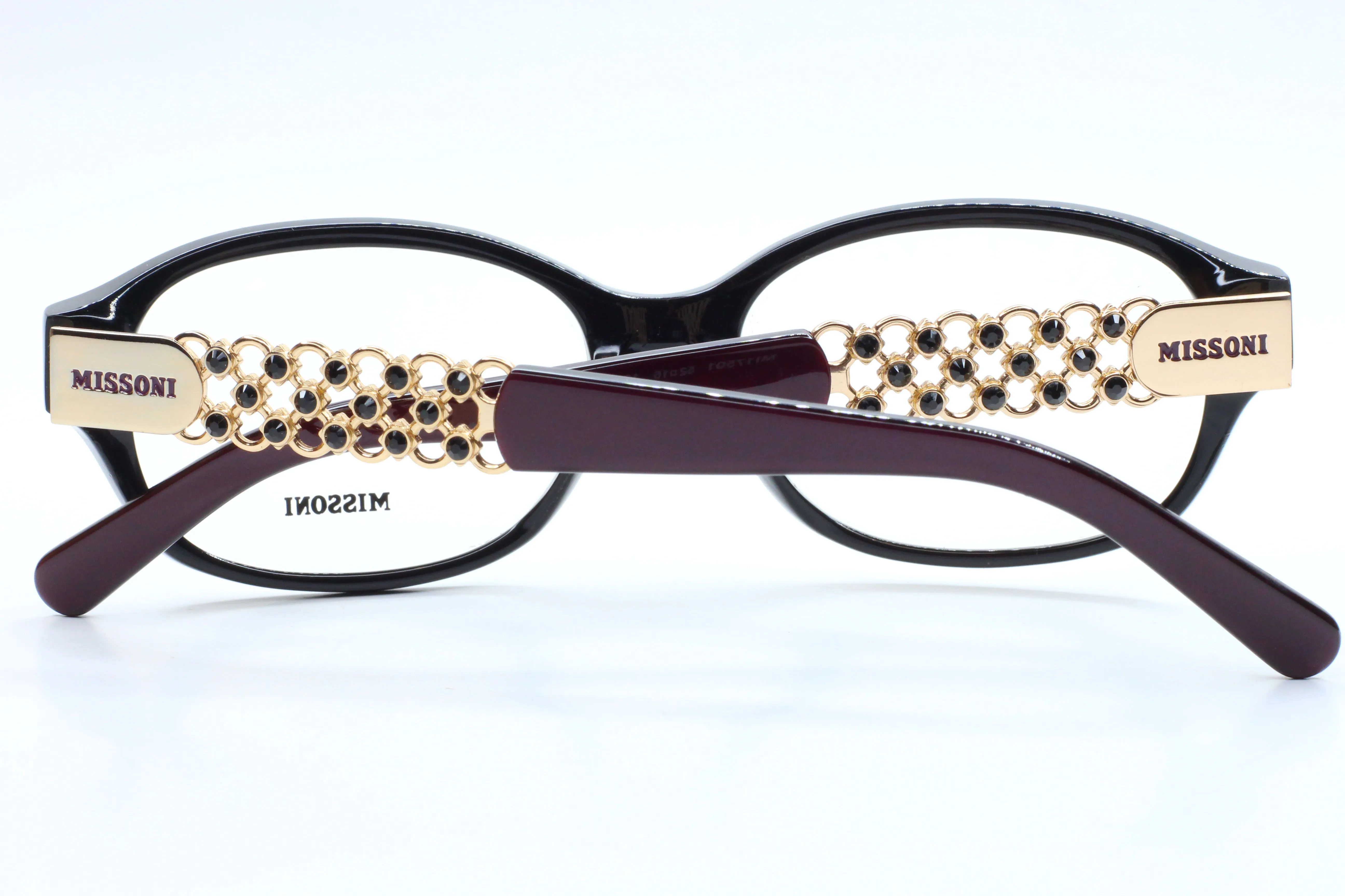 MISSONI MI17501 Black Glossy Shinny Gold Fashion Italy Eyeglasses