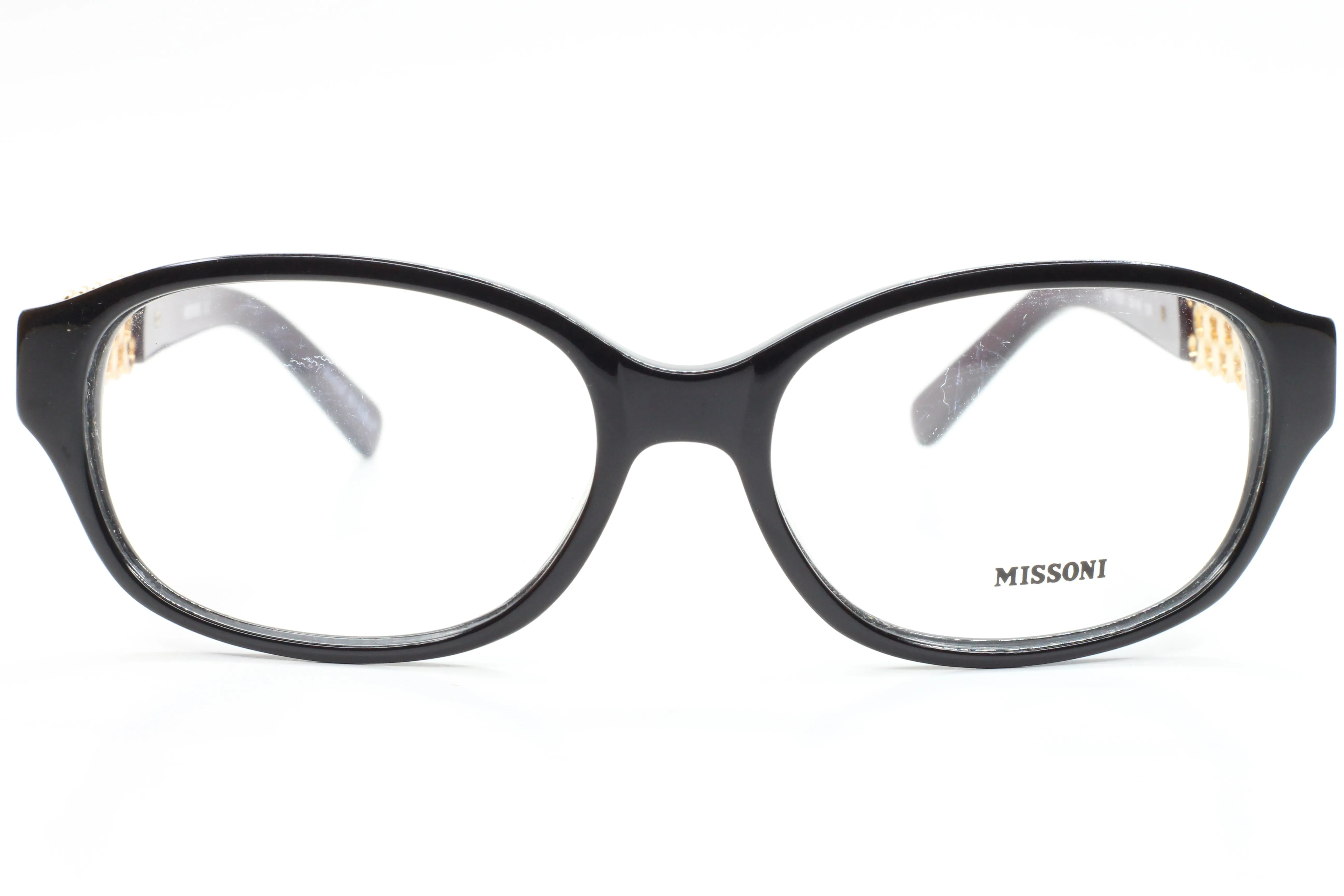 MISSONI MI17501 Black Glossy Shinny Gold Fashion Italy Eyeglasses