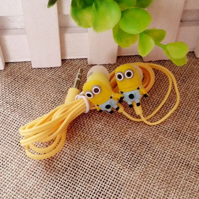 MOONBIFFY New fashion high quality lovely Despicable Cartoon Minions noise isolating sport earphone fone de ouvido